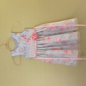 Girl's dress Jayne Copeland sz 6 light blue floral